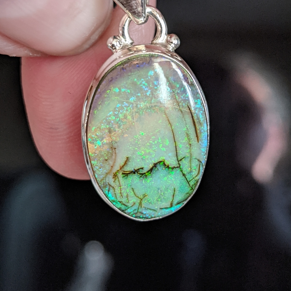 *SOLD* Sterling Opal .925 Silver Pendant - Picture 2 of 8